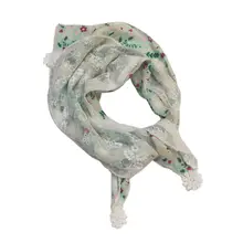 Детские кружевные шарфы для маленьких девочек, треугольный шарф с цветочным принтом, шейный платок, платок 95AB