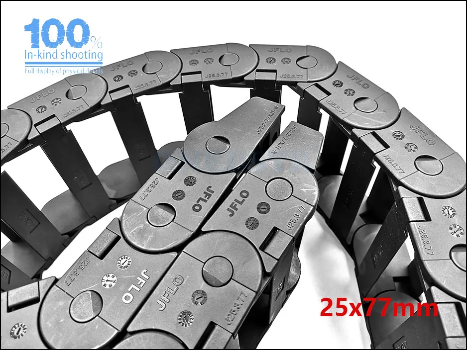 JFLO 1Meter 25x38 25x57 25x77mm Towline Wire Carrier cable bridge type interior opening Protection Drag chain Free shipping 23