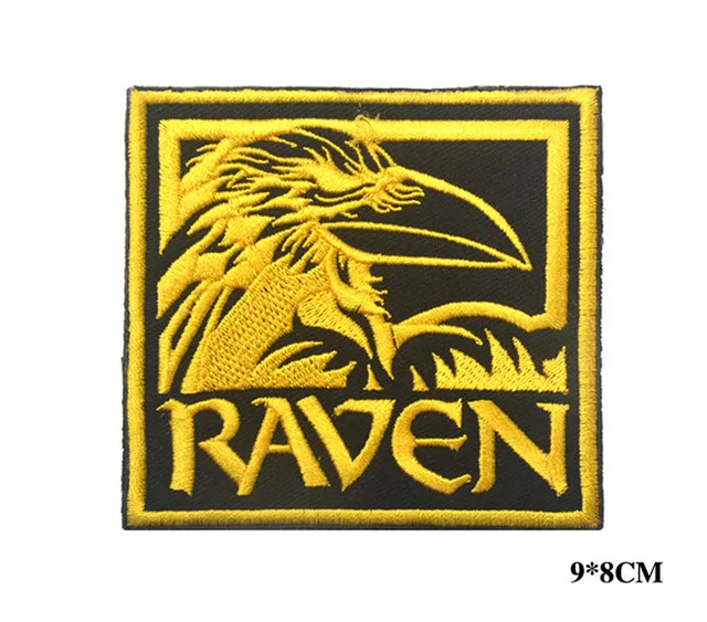 RAVEN size 9x8cm Ворон символ Одина Unicursal Valknut Valhalla тактические Викинги боевой патч Blackbird Sun эмблема военный значок аппликация патч - Цвет: RAVEN size 9x8cm