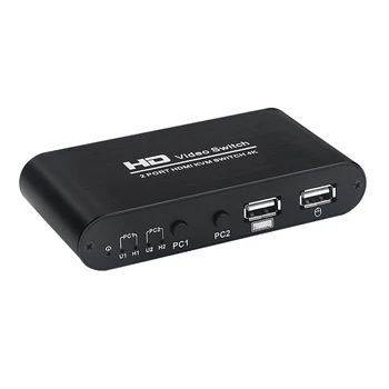 

Metal Sharing Plug And Play 4K 1080P KVM Switcher Stable USB HDMI 1 Output Professional Universal Dual Port For Mouse Keyboard