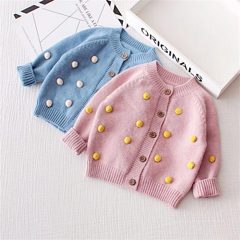 

Boys and Girls Knitted Cardigan Sweater Imitation Mink Wool Clothes for Children's Flocking Ball Sweaters Jacket Coat