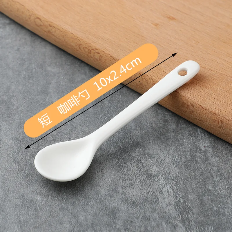 50pcs) 8cm 10cm 12cm 13cm Porcelain Mini Spoon Spice Coffee Ceramic Spoons