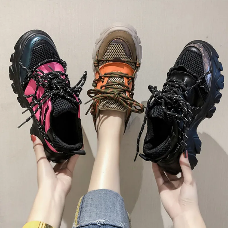 Женская повседневная обувь на шнуровке; женские кроссовки на платформе; scarpe donna; роскошная женская обувь; tenis feminino zapatillas mujer;
