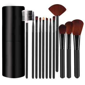 

1/12Pcs Sets Makeup Brushes Tool Eye Shadow Foundation Eyebrow Lip Brush cosmetics Leather Cup Holder Case Kit D1