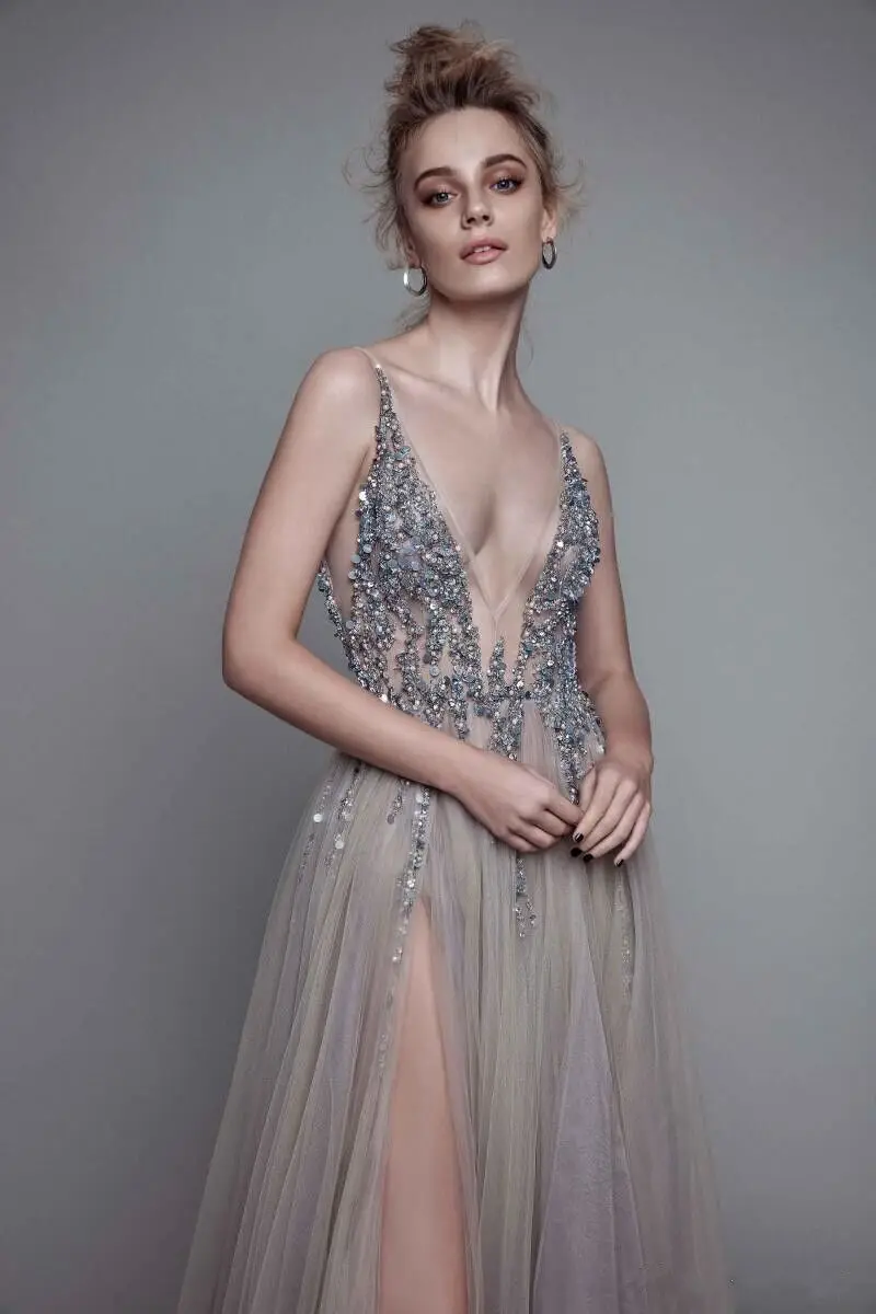 Стиль vestido de noiva сексуальное платье с глубоким v-образным вырезом на спине и кристаллами для выпускного вечера недорогие вечерние длинные платья для матери невесты