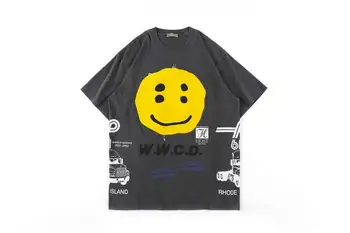 

20ss CPFM T-Shirt Men Women Kanye West Sunday Service CPFM W.W.C.D.top tees Graffiti Smiley Face Printing CPFM W.W.C.D. T-shirt