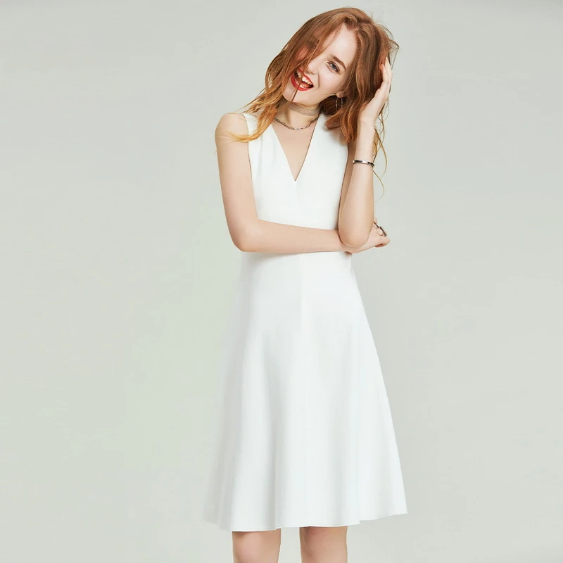 women's a line black dress