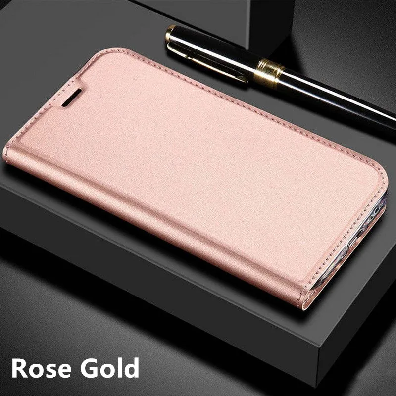 Rose Gold Для samsung Galaxy A50 A20 A30 A10 A70 A30S A40 S10 S9 S8 J4 J6 A6 плюс A8 A7 J3 J5 J7 A5 кожаный чехол-книжка чехол Крышка - Цвет: Rose Gold