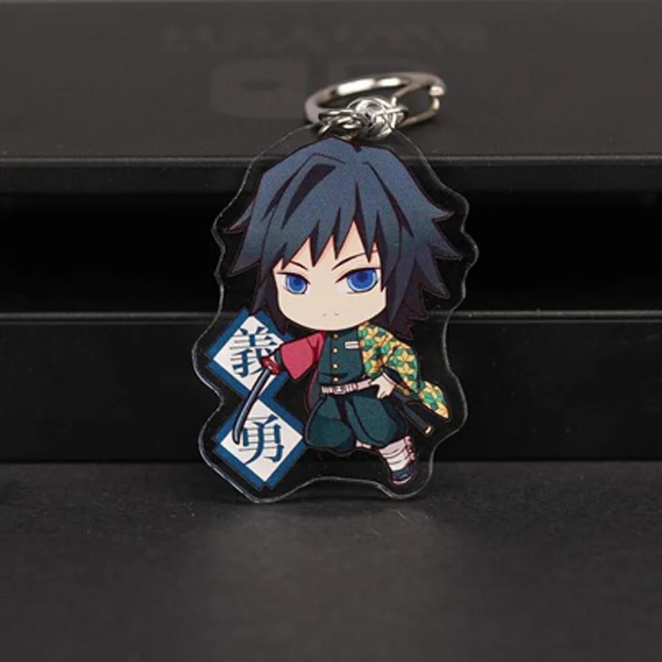 Tomioka Giyuu Tronzo аниме Demon Slayer Kimetsu no Yaiba Kamado Tanjirou Nezuko Zenitsu Giyuu Inosuke фигурные игрушки брелок Q Подарочная цепочка для ключей - Цвет: Tomioka Giyuu
