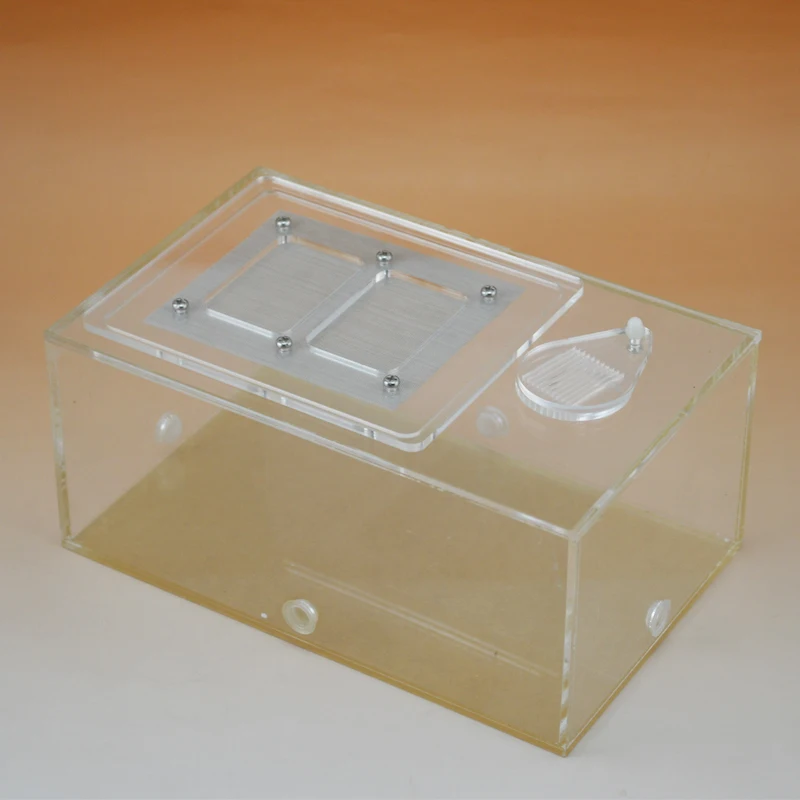 Acrylic Box Pets box feeding area 19*12*9cm with 3 Connection hole
