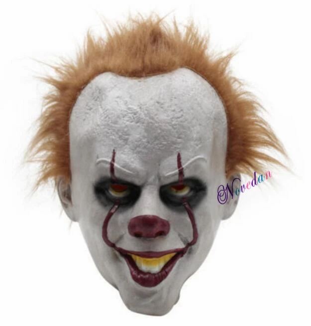Mask Only Pennywise костюм клоуна страшный ужас фильм Стивен Кинг это Джокер маска на Хеллоуин для женщин мужчин и взрослых - Цвет: Mask Only