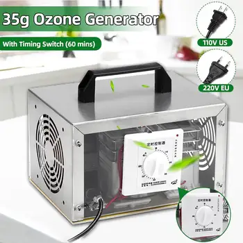 

Ozone Generator with Timing Switch 35g/h Portable Ozonizer Air Water Purifier Sterilizer Treatment Ozone Formaldehyde 110/220V