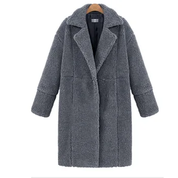 

New Warm Womens Long Coats 2018 Winter Solid Full Sleeve Wool Blend Coat and Jacket Single Button Ladies Coats