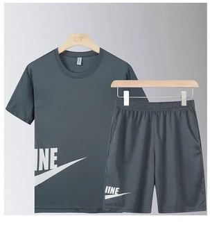 

Quick Dry 2 Pieces Set 2020 Brand Casual Man Clothes Summer Men Set Fitness Suit Sports Suits Short Sleeve T-shirt + Shorts