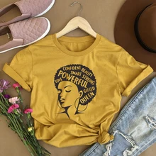 Афро леди Графический футболки для феминисток тройники черная девушка Волшебная футболка королева девушка мощные футболки рубашки женские винтажные меланин футболка