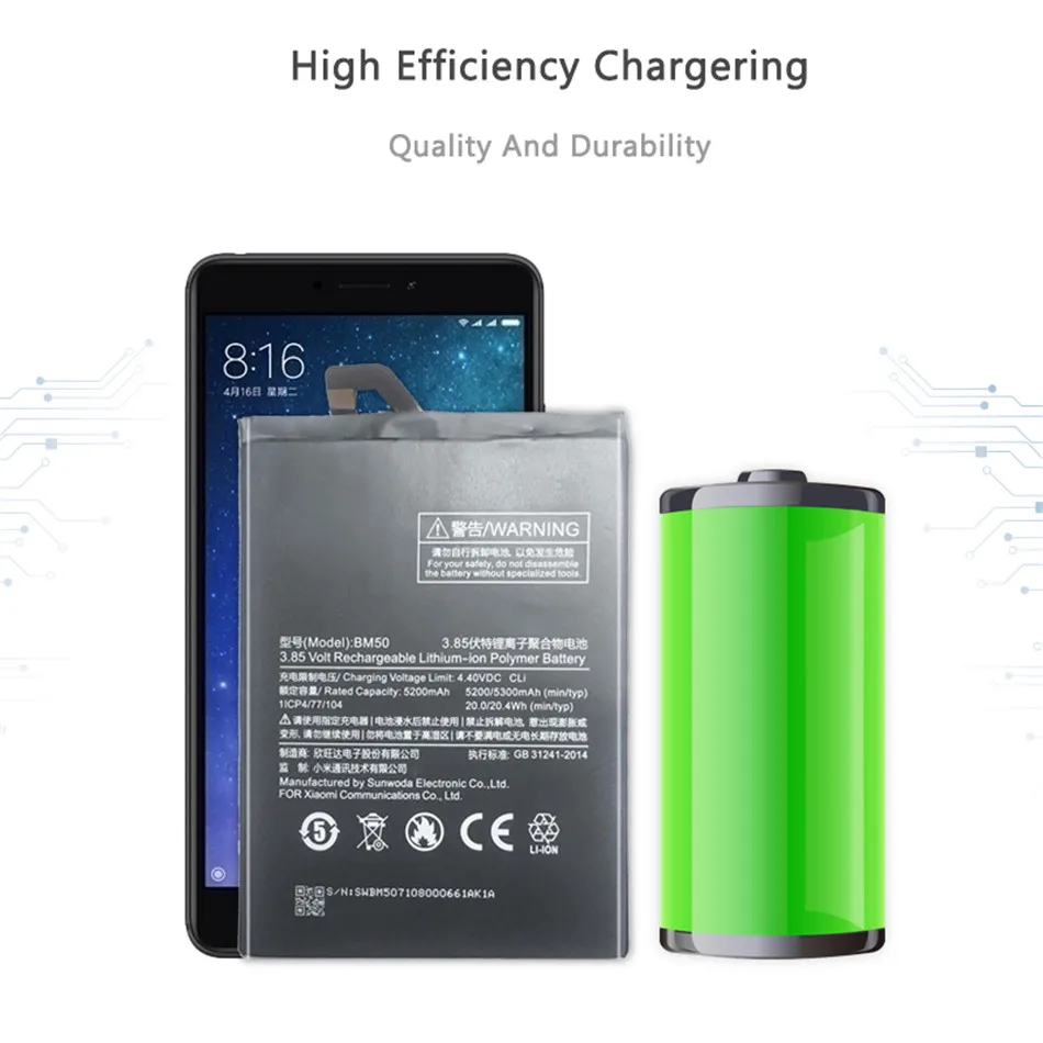5300mAh BM50 Аккумулятор для Xiaomi Mi Max 2 мощный литий-полимерный смартфон замена батареи