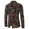 Fashion Men Slim fit Casual Blazers Men Nation Style 3D Flower Printed Long Sleeve Mens Suits Casual Lapel Party Club Tuxedo 2