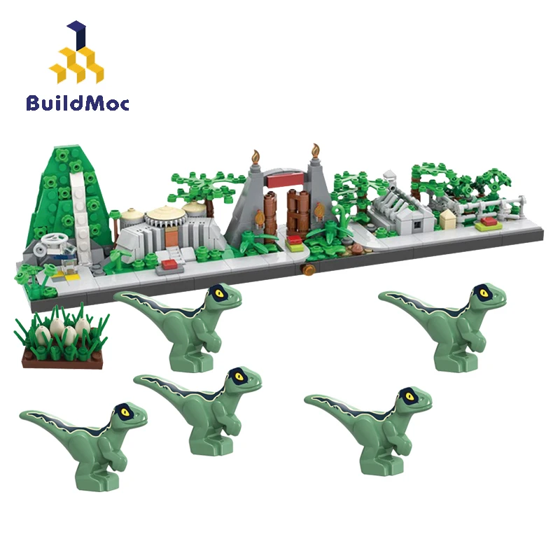 Details about   MOC New Jurassic Dinosaur World Park Skyline Tree Forest Animal Building Bricks 
