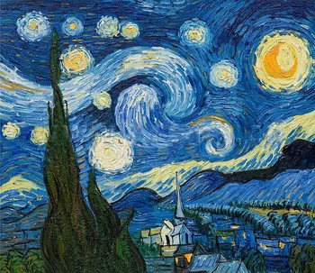 

Modern handmade painting Vincent van Gogh starry sky on cave for home wallpaper, gallery