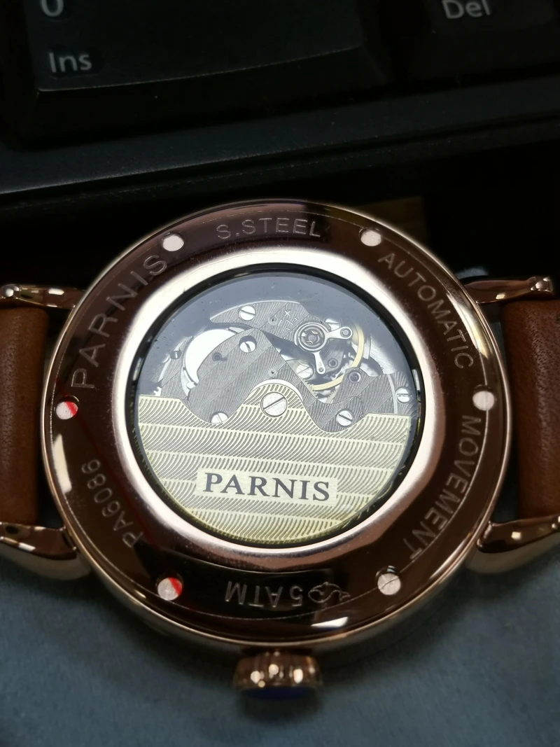 PARNISカルフォルニアダイアル！ Parnis-メンズ自動機械式時計,メカニカルダイヤル,42mm