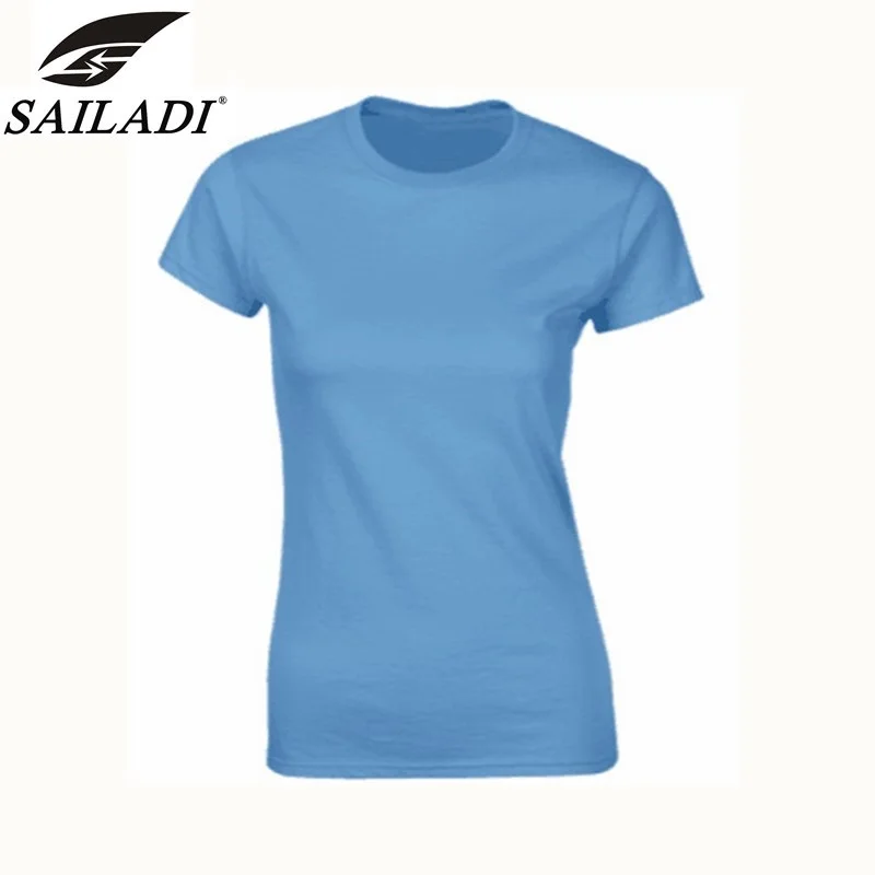 Carol blue Sailadi бренд Для женщин модные Изделие из хлопка с короткими рукавами с круглым вырезом, дышащие, для активного отдыха и спорта; Размеры S-XL S2205 - Цвет: Carol blue