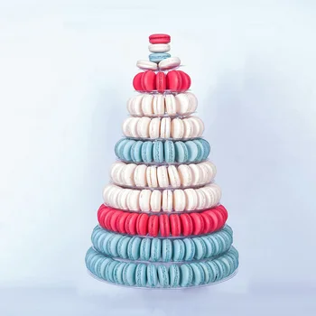 

4/10 Tier Macaron Cake Display Stand Round Macaron Tower Cake Stand PVC Tray Display Rack Wedding Birthday Cake Decorating Tools