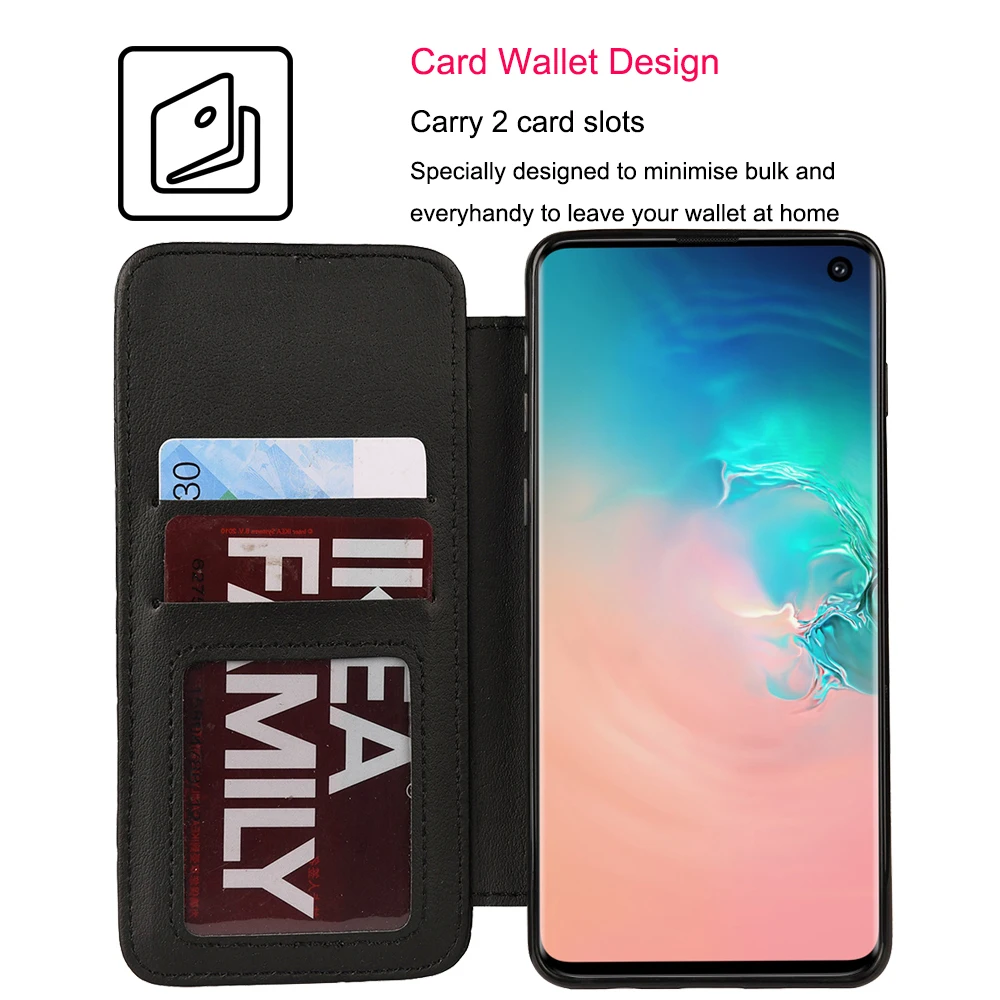 LLZ.COQUE из искусственной кожи флип-чехол для samsung Galaxy S10 S10e S9 S7 S8 Plus Edge Тонкий Ультратонкий защитный чехол-кошелек для телефона