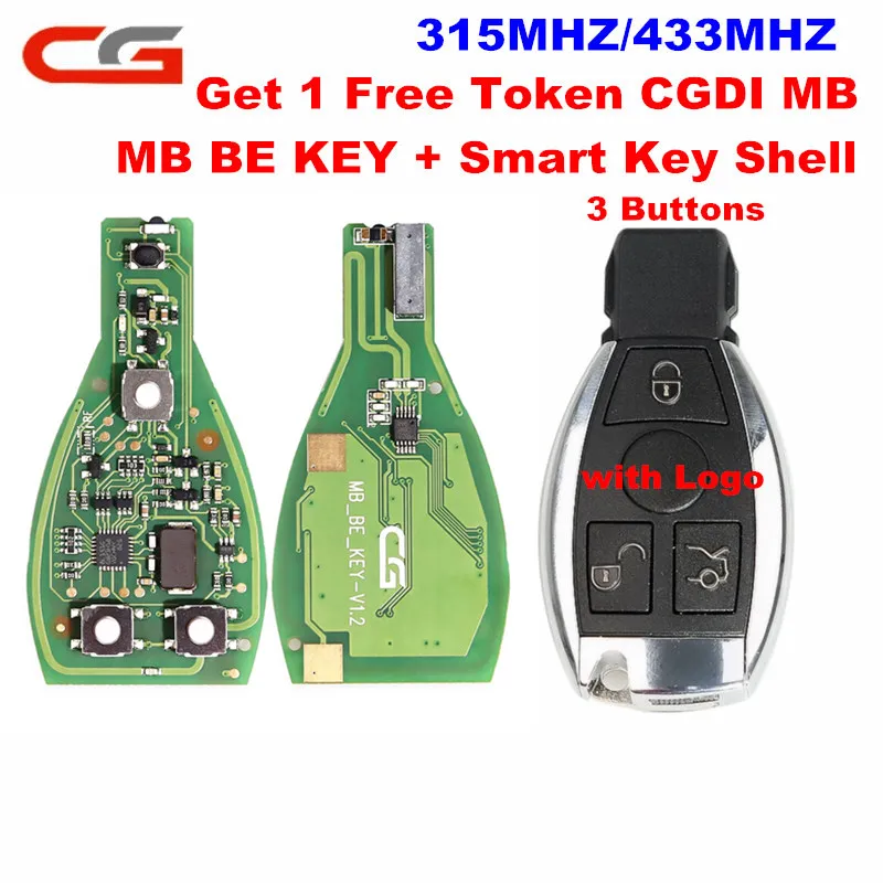 CG MB BE KEY Pro V1.2 315 МГц/433 МГц получить 1 бесплатный жетон идеально работает для Benz с 3