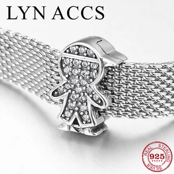 

Creative 925 Sterling Silver little Prince Clear CZ Charm clips Beads Fit Original reflection Bracelet Fashion Jewelry making
