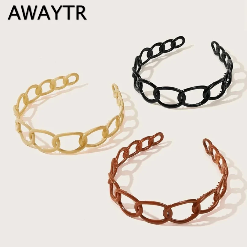 

AWAYTR Hollow Out Decor Chain Headband for Women Fashion Simple Hair Loop Female Headwear Bezel Ladies Hair Accessories