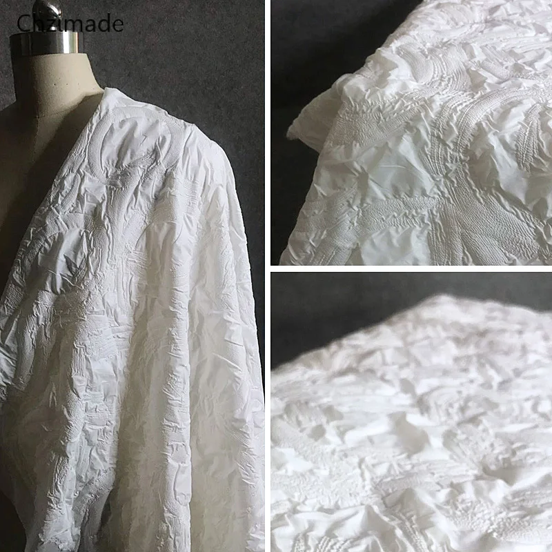 Chzimade 45x145 см нейлон белый цвет плиссированные измельченные сетчатые ткани для юбочного платья Diy Швейные материалы