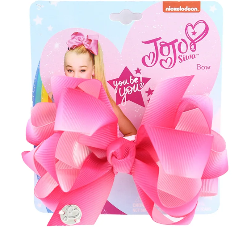 5 ''Jojo Siwa большие банты с зажимы типа «крокодил», детский стразы зажим для волос Cheer фирма Jojo Bow Grosgran аксессуары для волос, подарок на Рождество