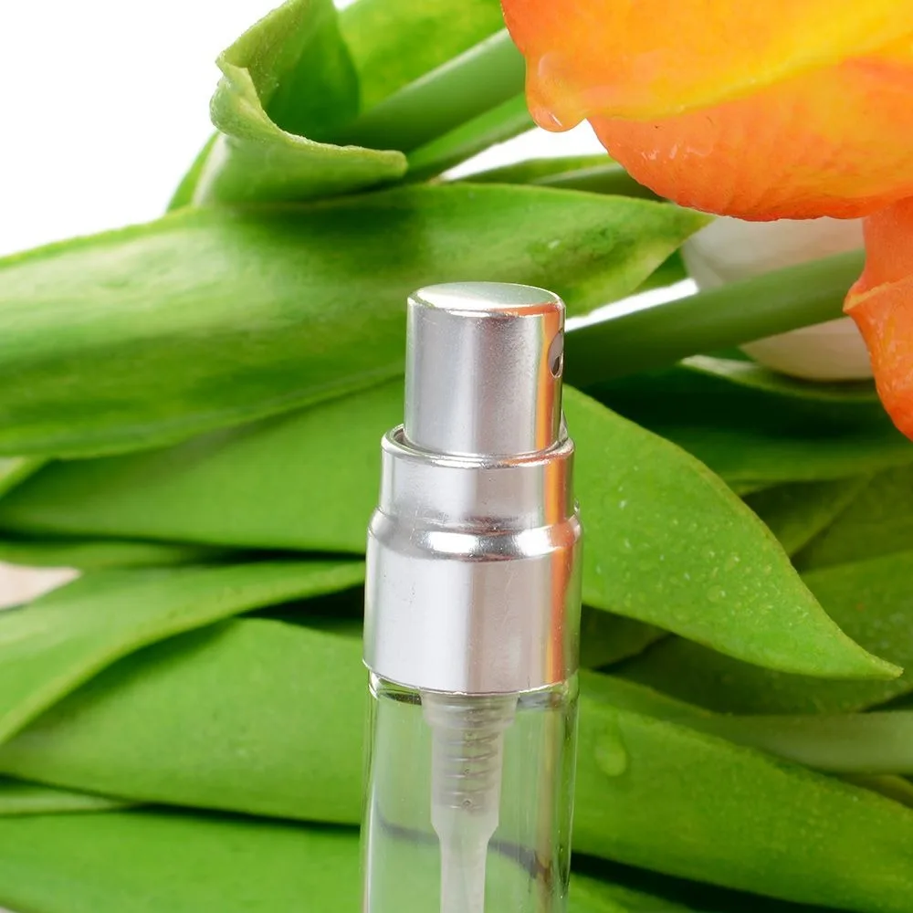 Transparent Aluminum Cap Bottle 5ml Portable Glass Perfume Bottle Aluminum Atomizer Empty Cosmetic Container New 4