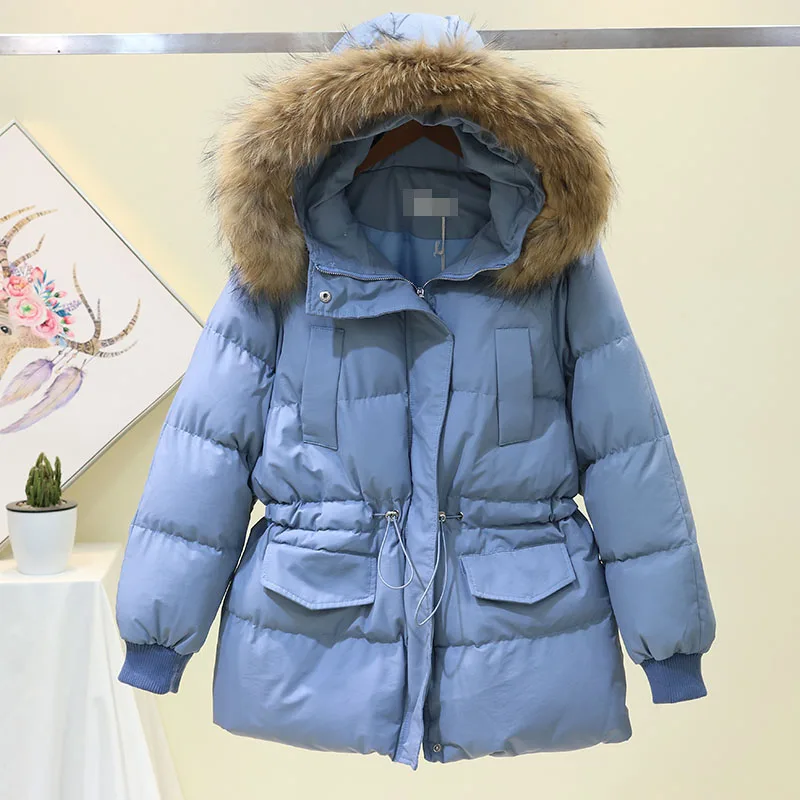 2019 зимние женские парки утолщенная куртка с капюшоном и большим меховым
