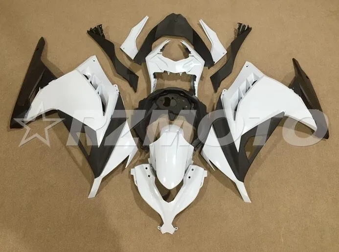 Стиль литья под давлением ABS обтекатели комплект для Kawasaki ninja 300 2013- EX300 EX300R 13 14 15 16 17 на заказ белый