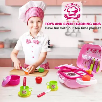 

Pretend Play toy Kitchen tools set Kids 27pcs Plastic Simulation Kitchenware Fried egg vegetables Children Toys Sets for Girl