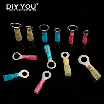 

Heat shrink Insulated Ring Terminals Wire Cable Electrical Crimp Connectors M5/M6/M8/M10 Screw for Assortment wiring Terminals