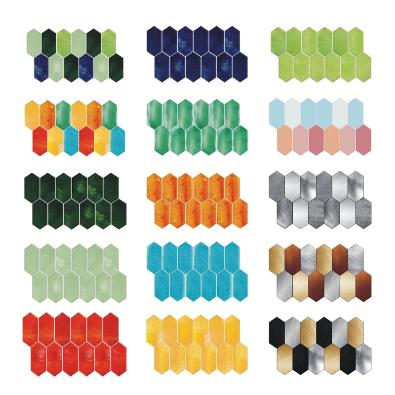 12 Sheets Self-Adhesive Kitchen Backsplash Home Renovation Decorative Tiles Oil-proof PVC Mosaics for Bathroom Simple Wall | Дом и сад