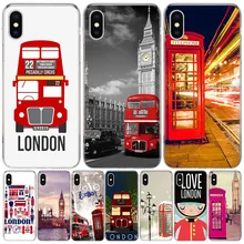 Funda de teléfono móvil Apple, carcasa con diseño del big ben Bus de Londres para Iphone 13 Pro Max 11 12 Mini, X XS XR 8 Plus 7 6 6S SE 2020 5 5S