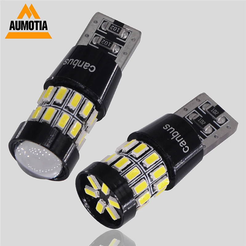 2 шт. T10 W5W светодиодный 3014 30 SMD линзы светодиодный лампочки CANBUS 194 168 белый светильник для салона Купол номерного знака светильник Светодиодные лампы 12V