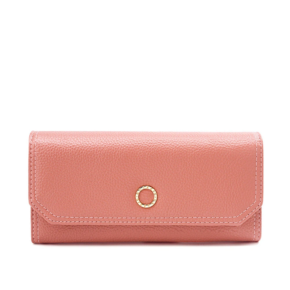 

Women Wallet Buckle Faux Leather Litchi Wallets Holder Clutch Card Coin Package PU Trifold Lady Purse