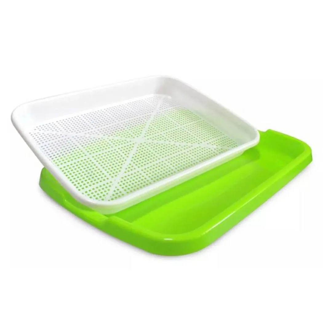 1pc Seed Sprouter Tray Soil-Free Big Capacity Microgreens Hydroponic Tray 33cm x 26cm x 5cm For Sprouts Gardening Supplies