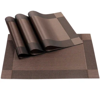 

Placemat,Crossweave Woven Vinyl Non-Slip Insulation Placemat Washable Table Mats(Brown,4Pcs Placemats)