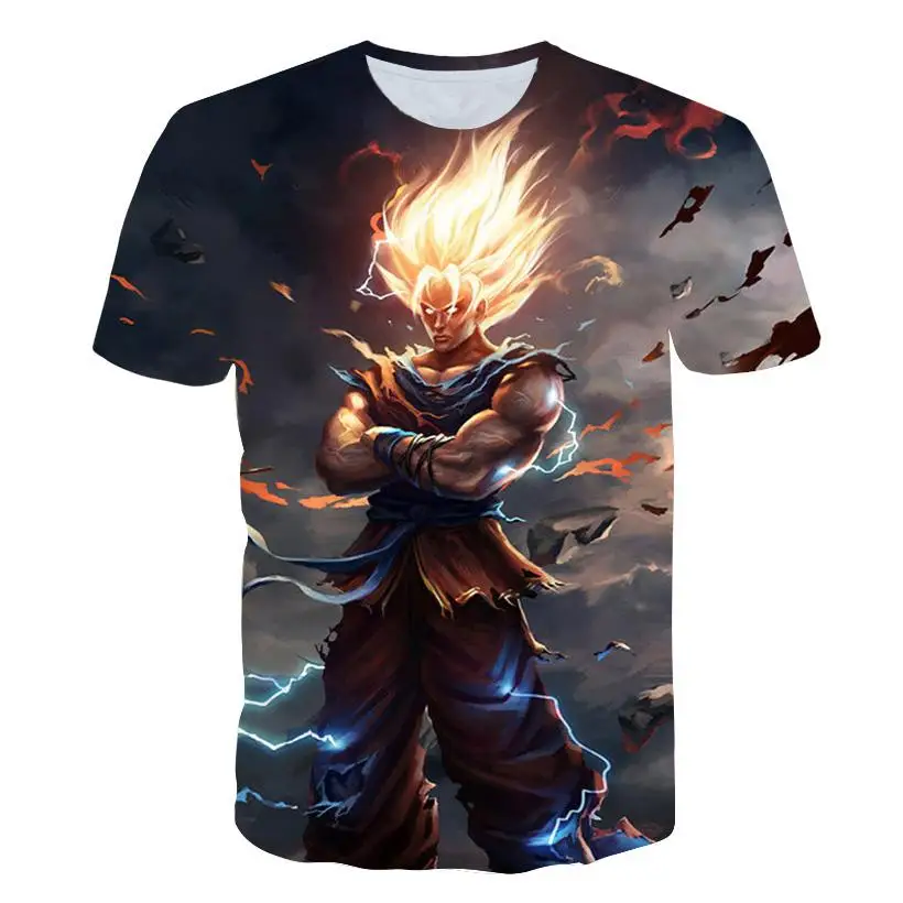 

2019 New Arrival Cool Goku Dragon Ball Z 3d T Shirt Summer Fashionable Short Sleeve Tee Tops Men Anime DBZ Harajuku T-Shirts