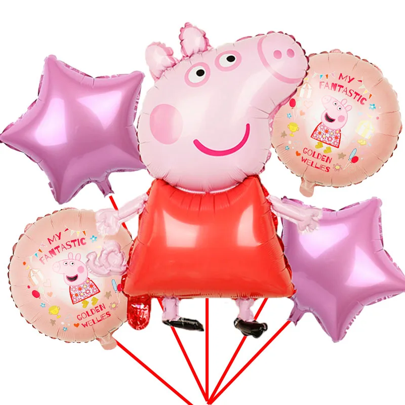 1 Набор фольгированных воздушных шаров свинка пеппа для мальчиков и девочек, подарок на день рождения, украшения для вечеринки на день рождения, детские игрушки Свинка Пеппа, Джордж