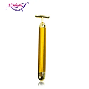 

MissHeart 24k Gold Vibration Beauty Slimming Pulse Firming Facial Roller Massager Lift Skin Tightening Wrinkle Stick New Arrival