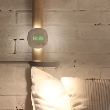 

LED Clock Motion Sensor Night Light With Clock Built In Rechargeable Battery Human Body Infrared Sensor Energy-Saving Lamp