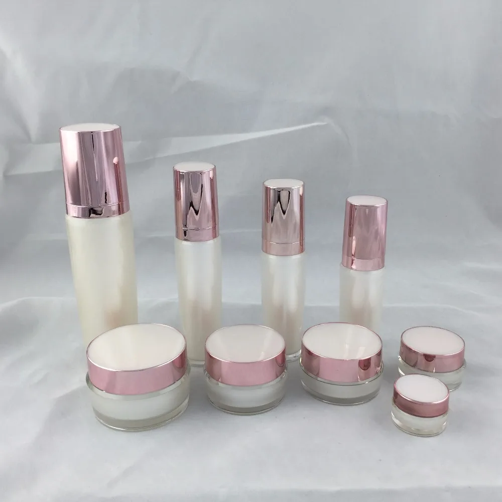 新款锥形瓶珠光白粉盖