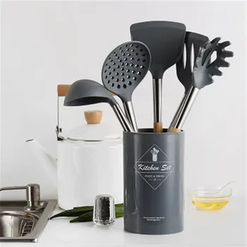 

1PC Silicone Shovel Spatula Leak Spoon Kitchen Cooking Utensil Nonstick Natural Wooden Silicone Kitchen Utensil Cookware Gadget