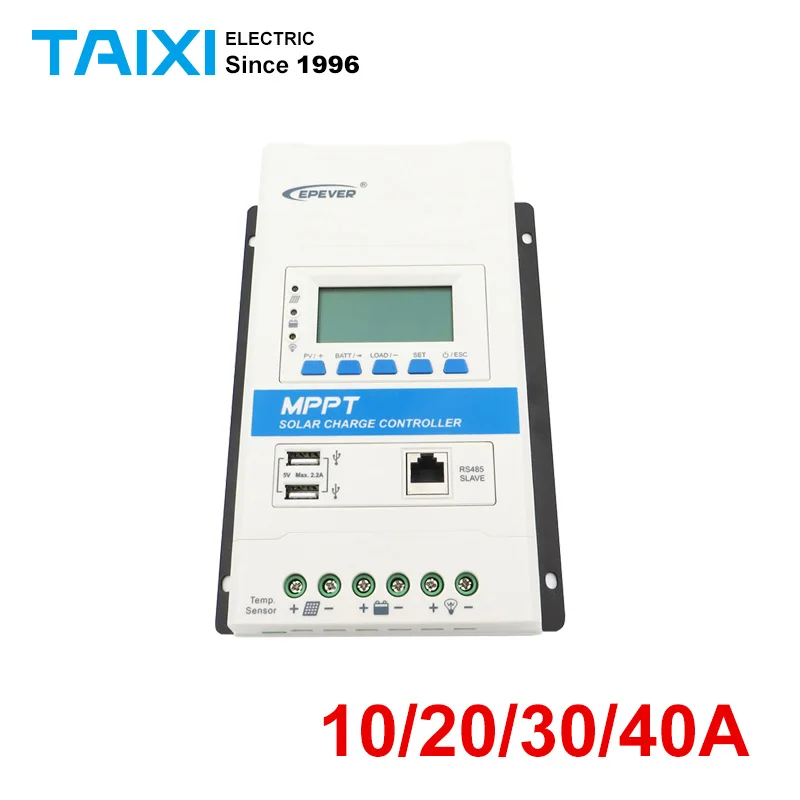 

TRIRON 10A 20A 30A 40A MPPT Solar Charge and Discharge Controller, Battery Protection USB